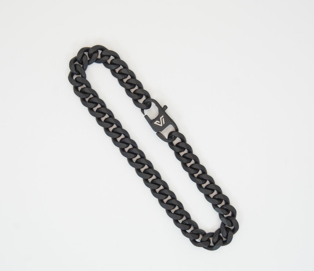 BLACK CUBAN BRACELET  - 6MM