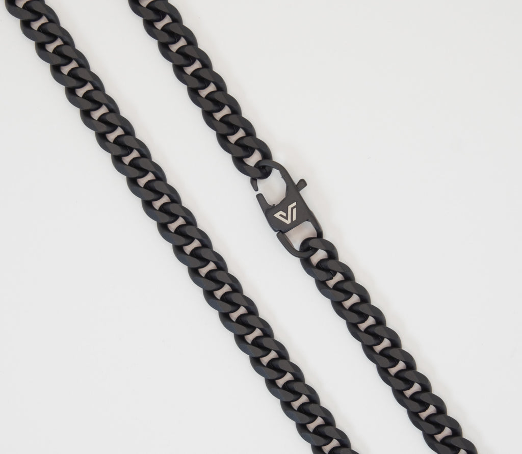 BLACK CUBAN CHAIN  - 6MM