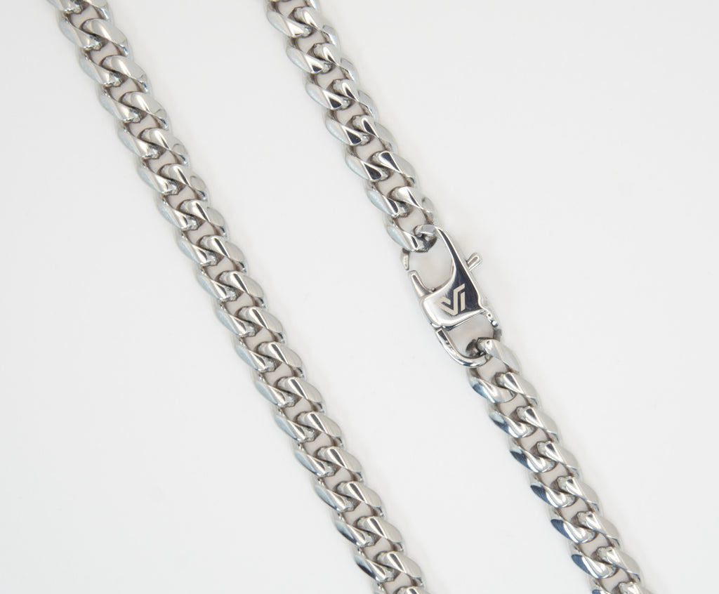 SILVER CUBAN CHAIN  - 6MM