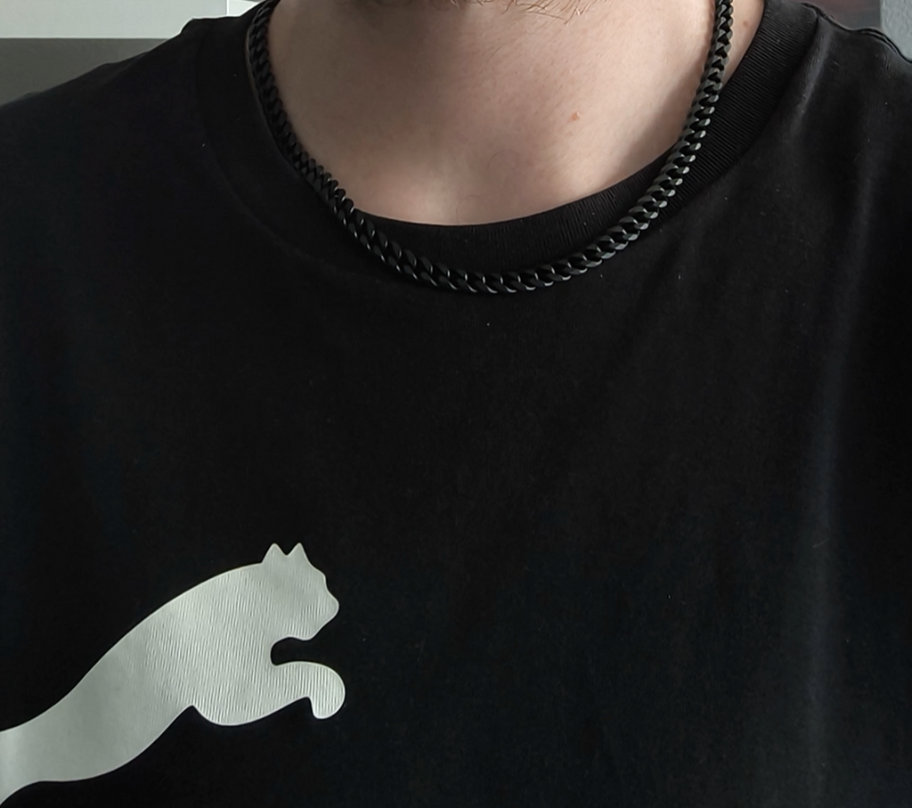 BLACK CUBAN CHAIN  - 6MM