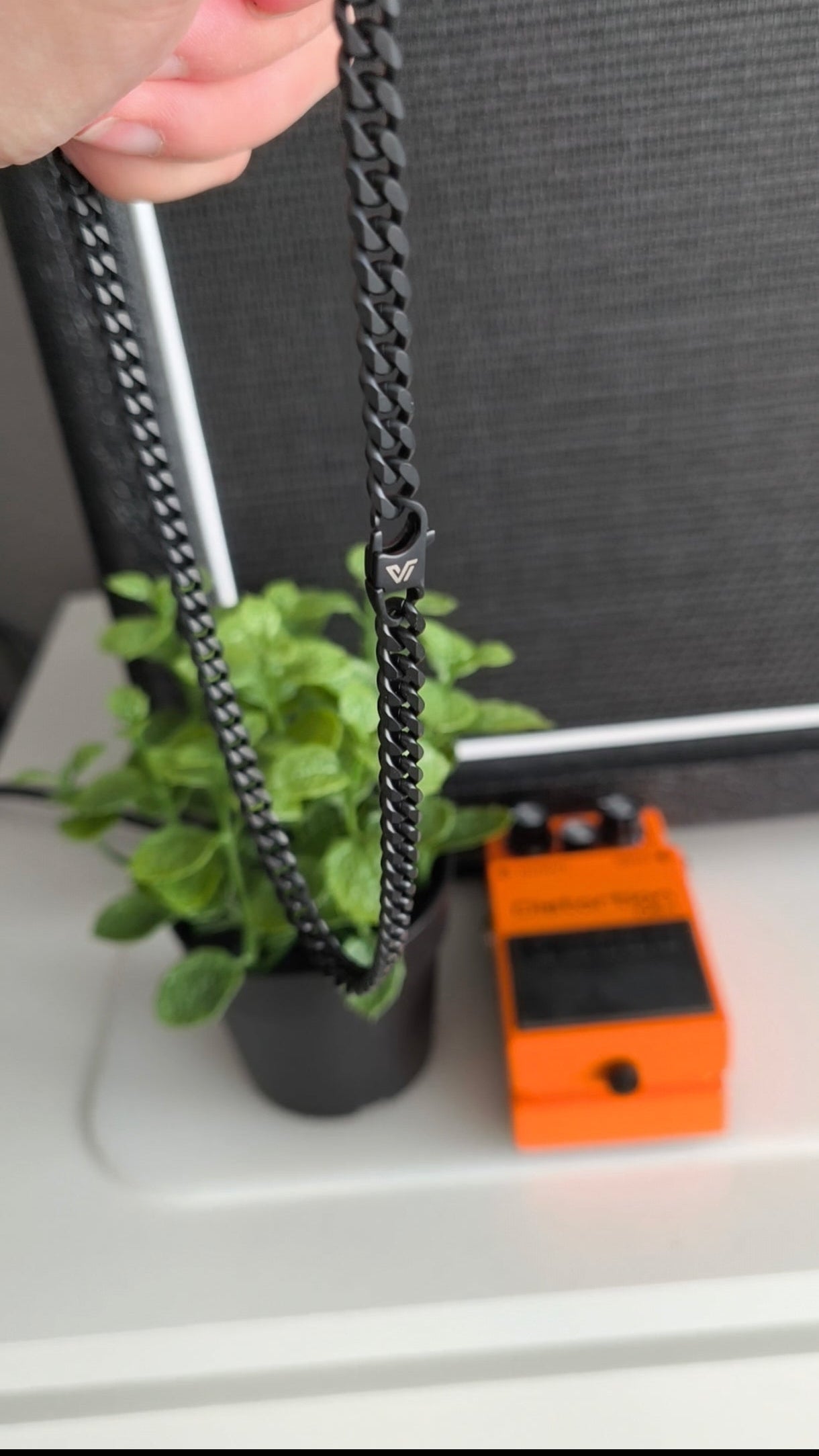 BLACK CUBAN CHAIN  - 6MM